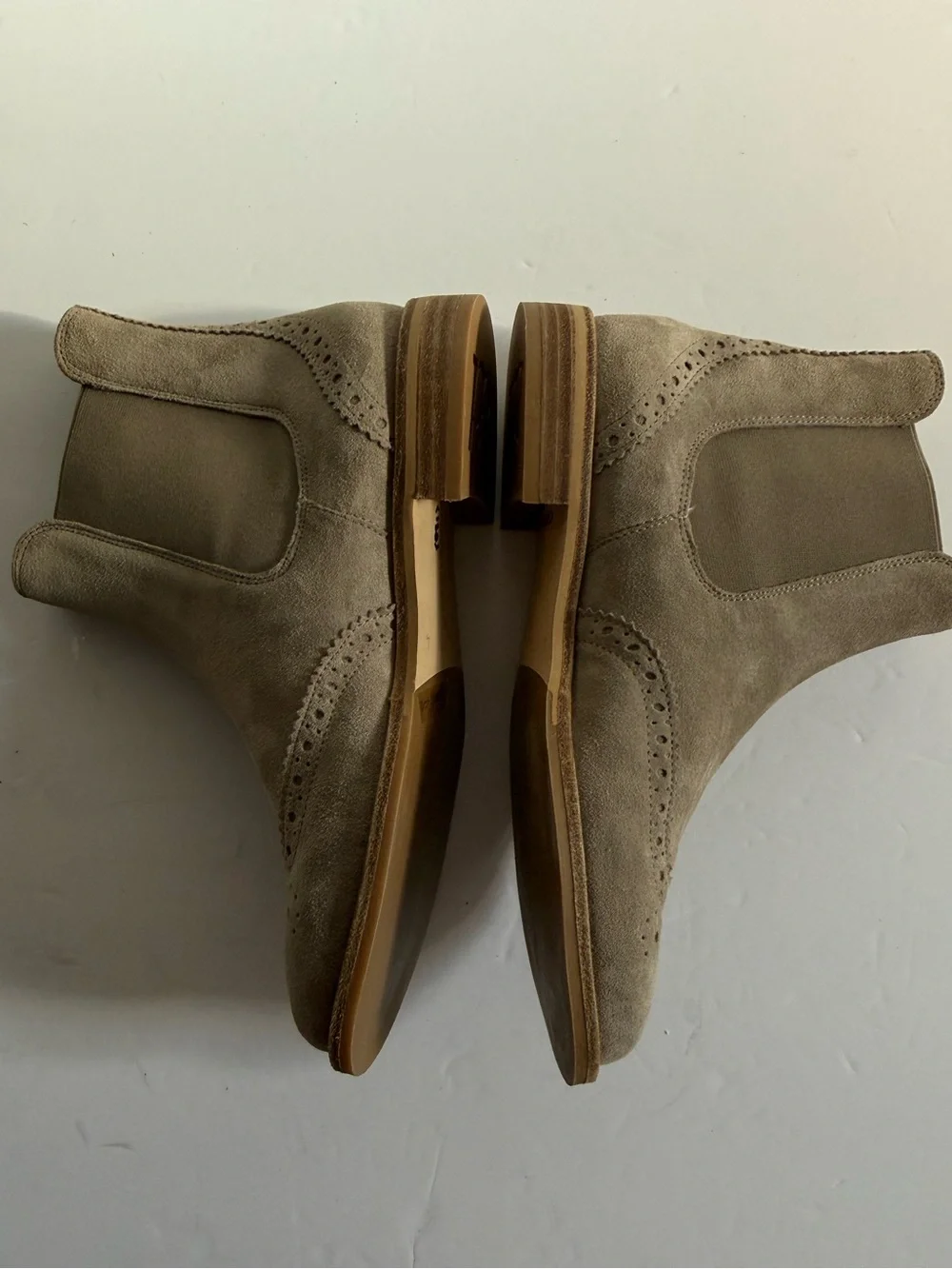 Paul Green Taupe Suede Chukka Brogue Boots Women Ankle US 6.5 l EU 37 l UK 4